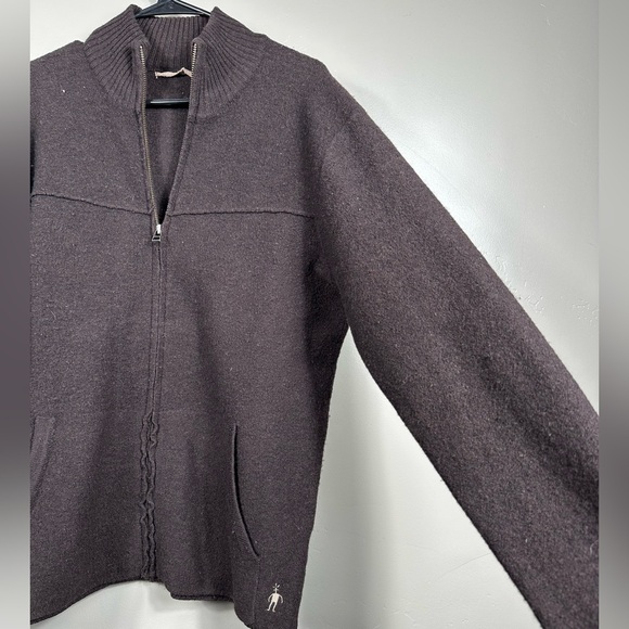 Smartwool Women’s 100% Merino Wool Jacket Mocha Brown Size Medium - Picture 6 of 8